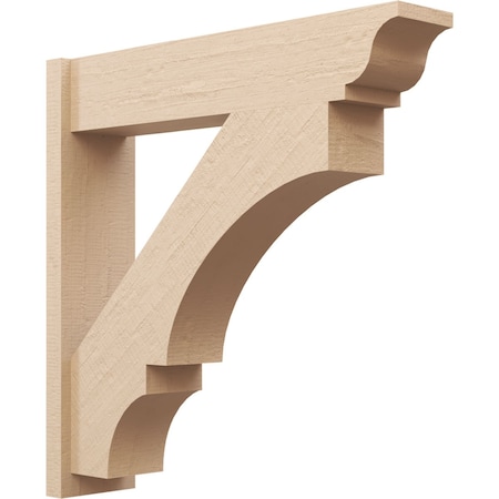Ekena Millwork 8-in W x 36-in D x 36-in H Balboa Trad Rough Cedar Woodgrain TimberThane Outlooker, Primed Tan OUTUR080X36X36BOA04RCPR